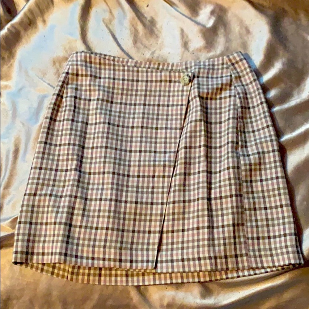 Pink Plaid Skirt